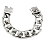 sterling silver big cuban figaro bracelet