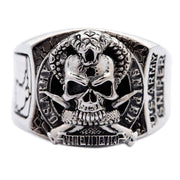 sterling 925 silver cobra skull ring