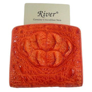 orange crocodile women's wallet