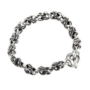 Sterling Silver Rope Chain Bracelet-Bikerringshop